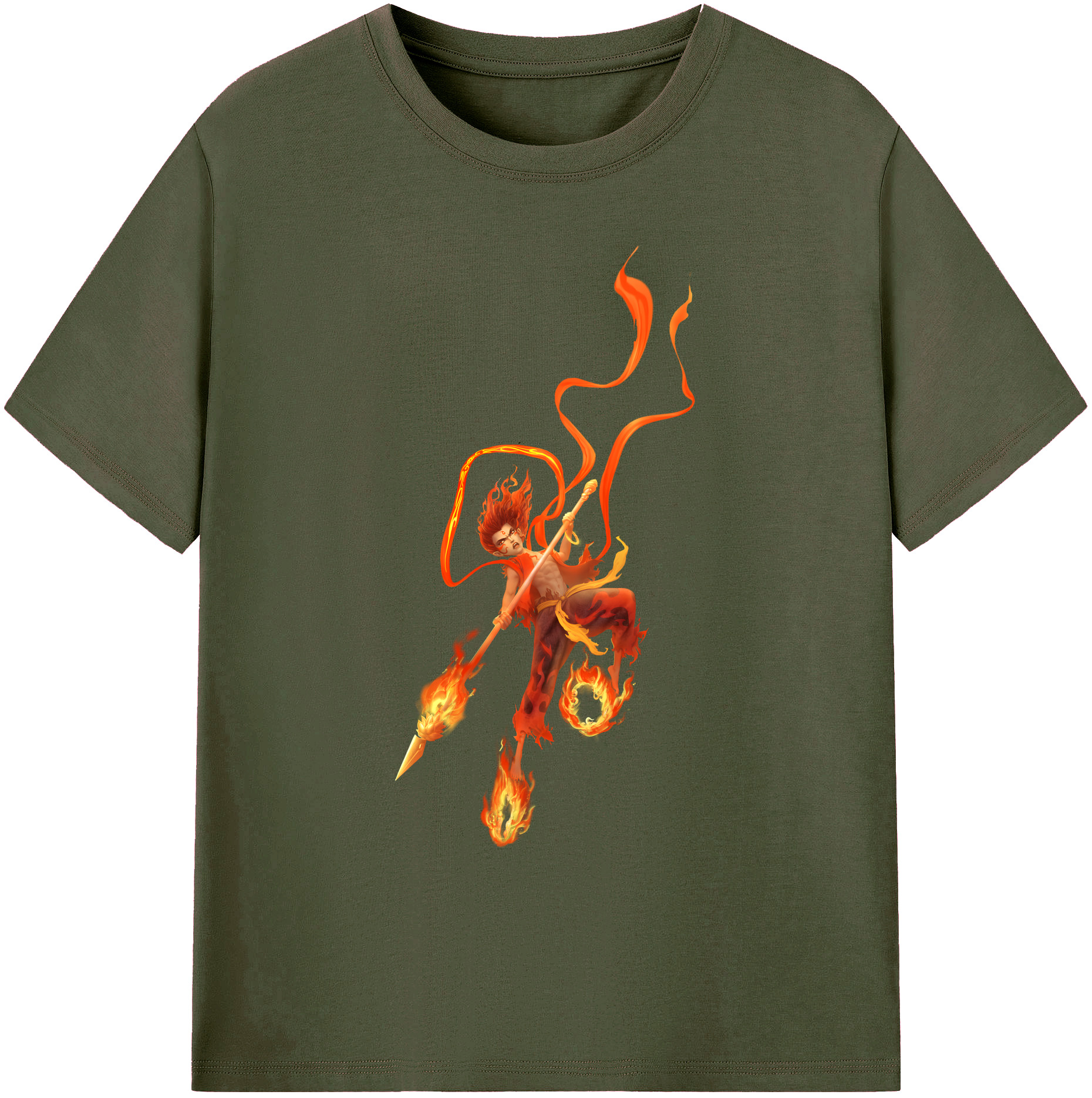 （画像用） Ne Zha 2 ナタ 魔童の大暴れ 綿100％ メンズ半袖Tシャツ｜肌触りやわらか＆通気性